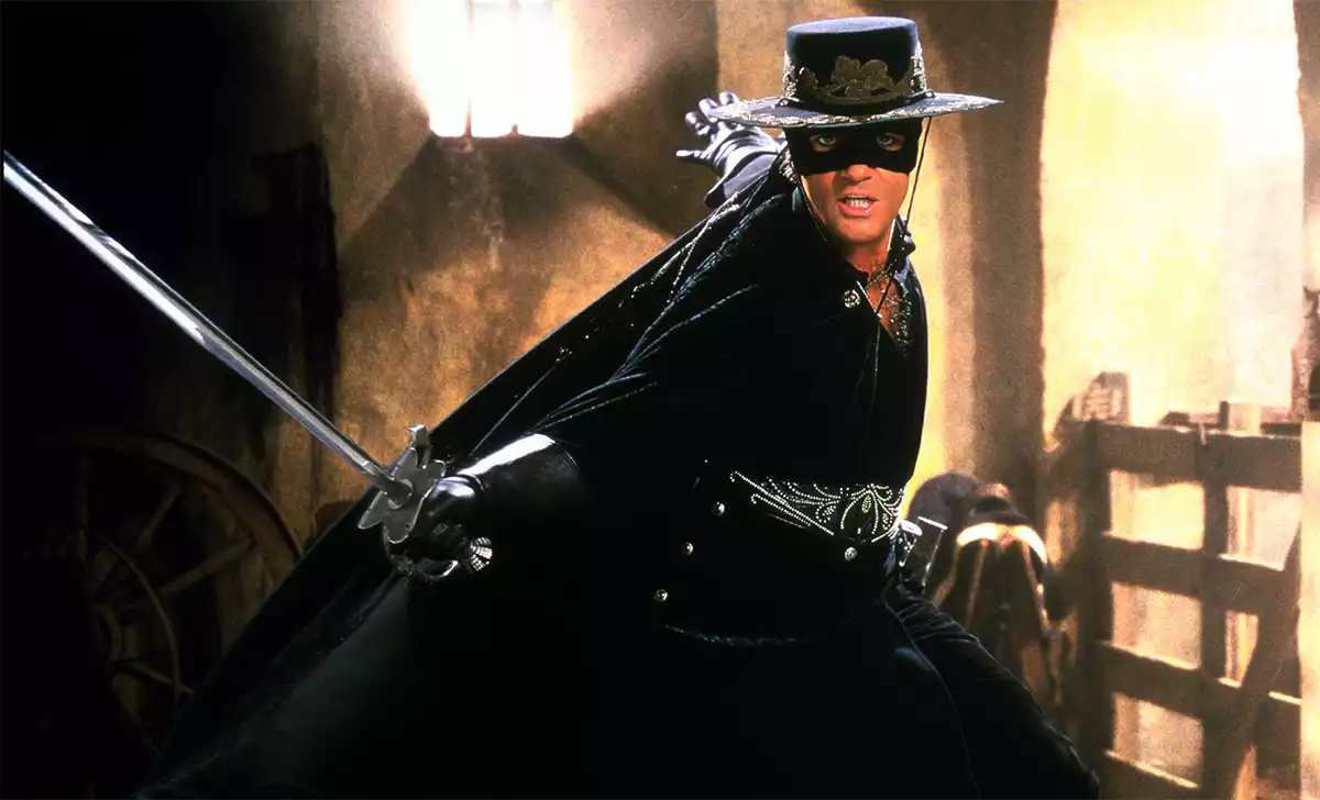 Antonio Banderas como El Zorro. Créditos: Amblin Entertainment/Zorro Productions