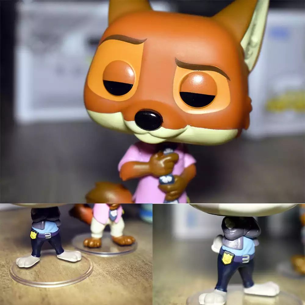 Nick Wilde y detalles de Judy Hopps de Funko Pop! Créditos: docpastor.com - Amamos la Cultura Pop
