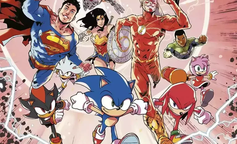 Portada del cruce de la Liga de la Justicia con Sonic. Créditos: DC/Panini