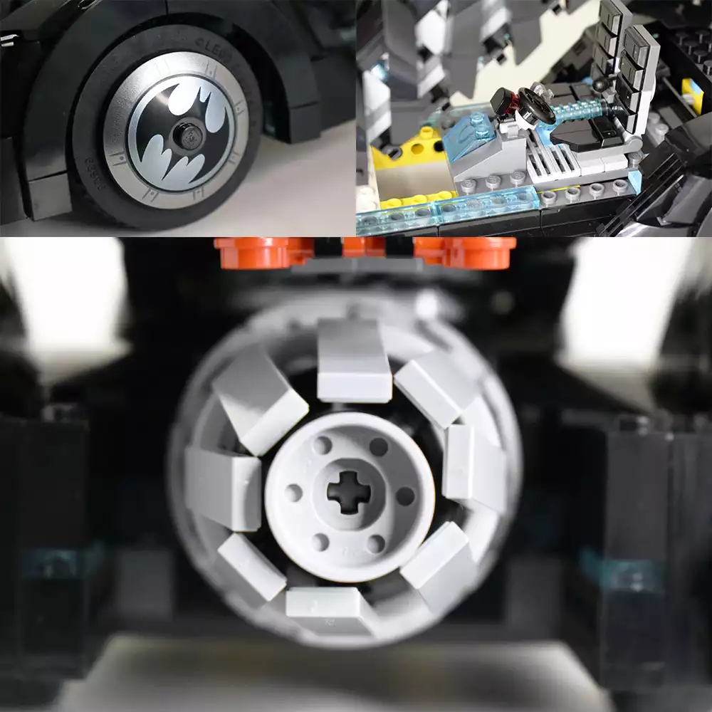 Detalles del Batmóvil de Batman Forever de LEGO. Créditos: docpastor.com