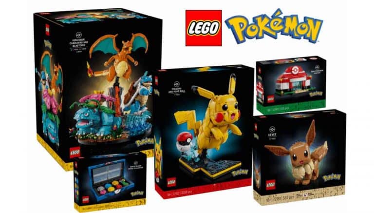 Imagen de los nuevos sets de Pokémon y Lego que saldrán en febrero. Créditos: The Pokémon Company International - The Lego Group