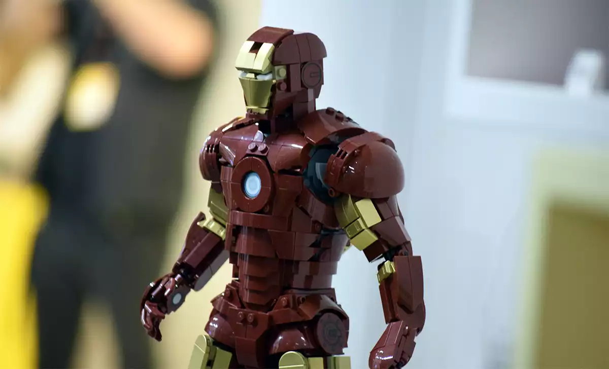 Iron Man de Marvel Studios en el booth de LEGO de la Spielwarenmesse. Créditos: docpastor.com
