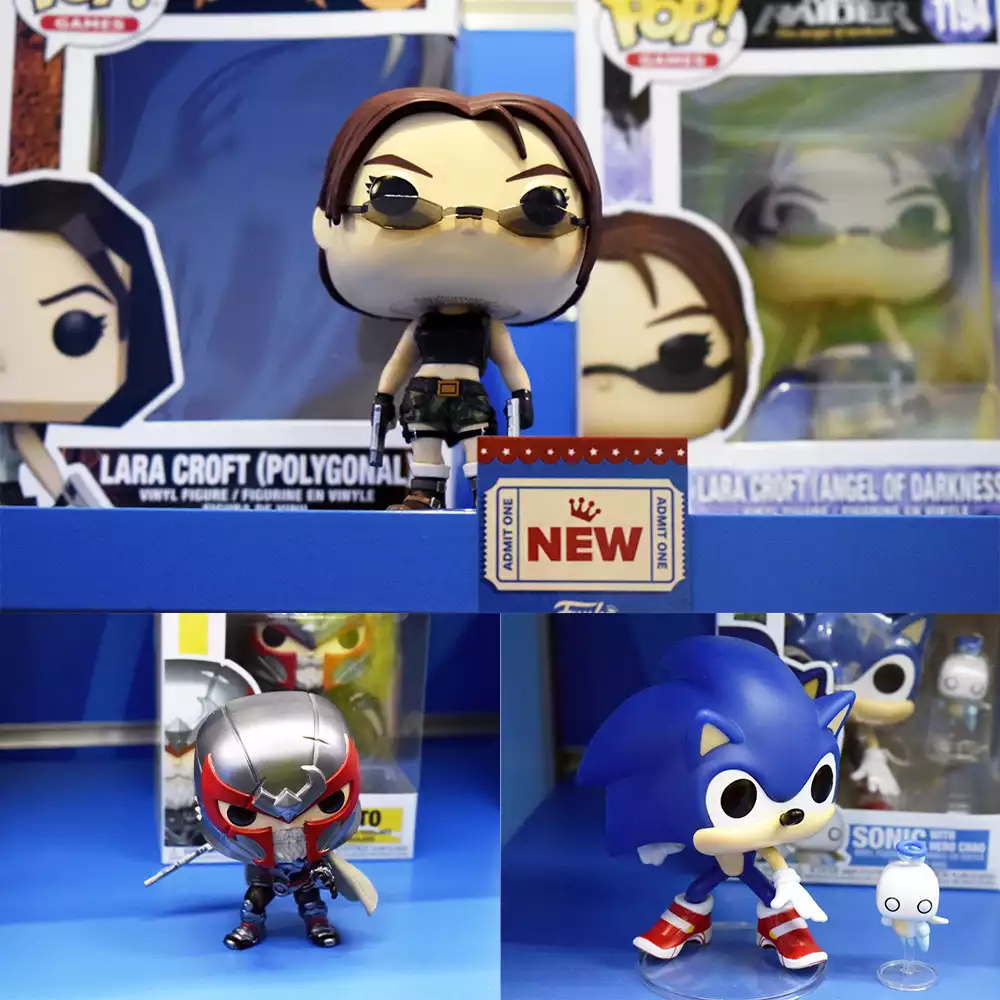 Lara Croft, Magneto y Sonic en versión Funko Pop! Créditos: docpastor.com