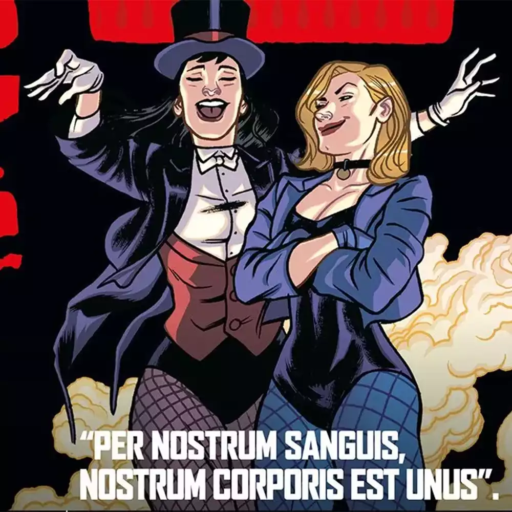 Zatanna y Canario Negro en la contraportada de Hechizo de sangre. Créditos: Panini/DC