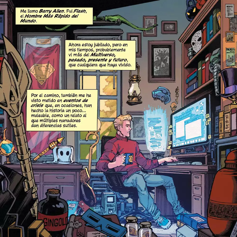 El estudio de Barry Allen en Nueva historia del Universo DC. Créditos: Panini/DC