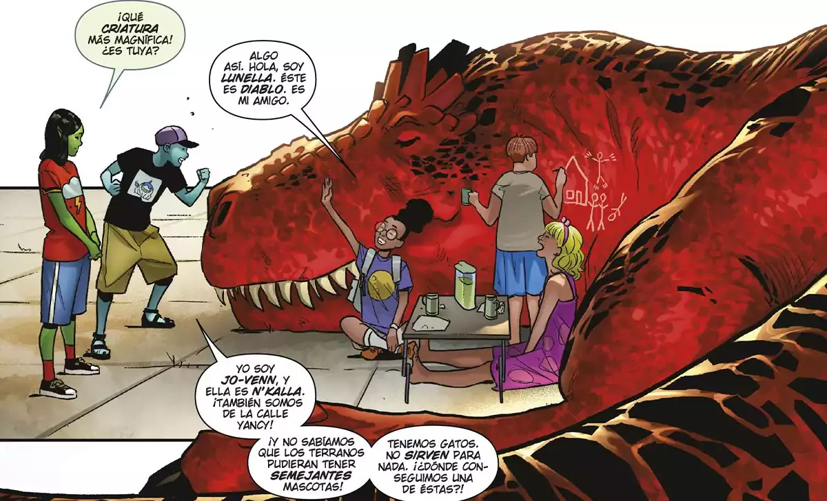 Los hijos de Ben Grimm y Alicia Masters hacen amigos. Créditos: Marvel/Panini