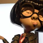Edna Mode en la exposición La ciencia de Pixar. Créditos: docpastor.com