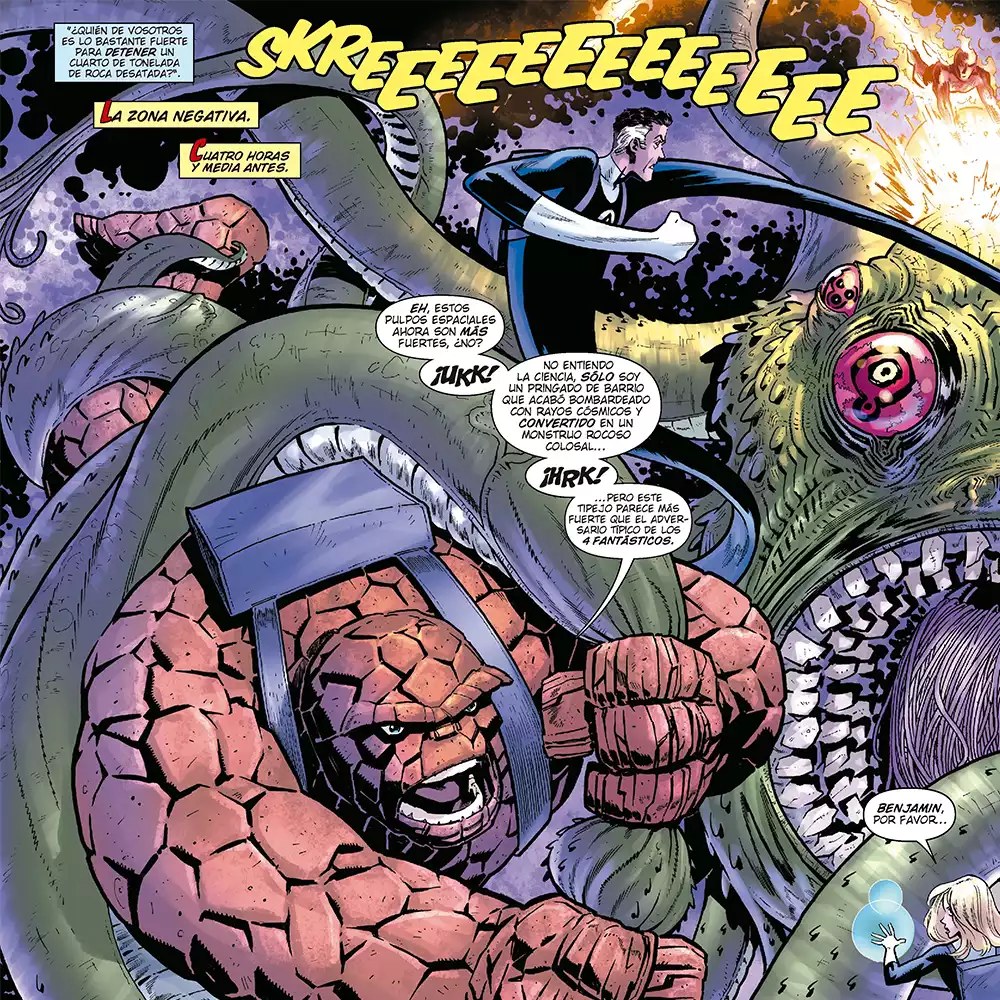 Viñeta de La Cosa El rey de la calle Yancy. Créditos: Panini/Marvel