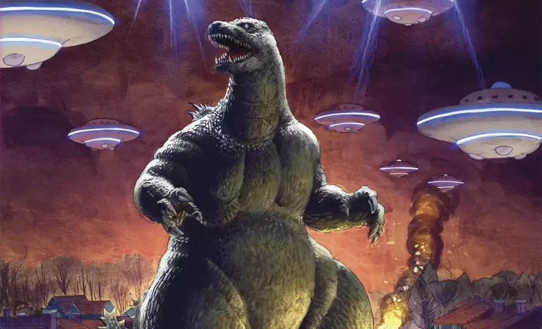 Portada de Godzilla: Here There Be Aliens. Créditos: IDW