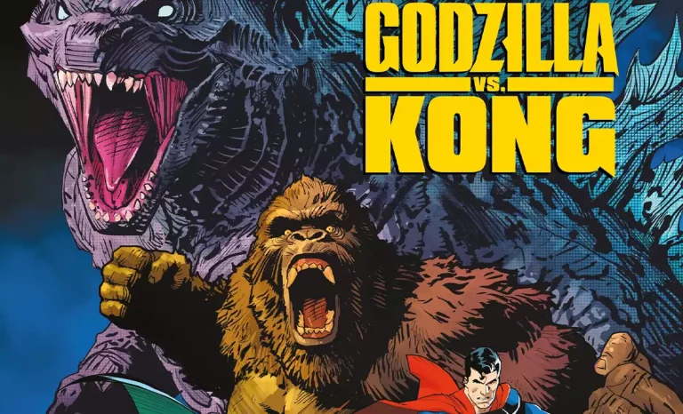 Godzilla, Kong y Superman en el cruce Justice League vs. Godzilla vs. Kong. Créditos: Panini/DC