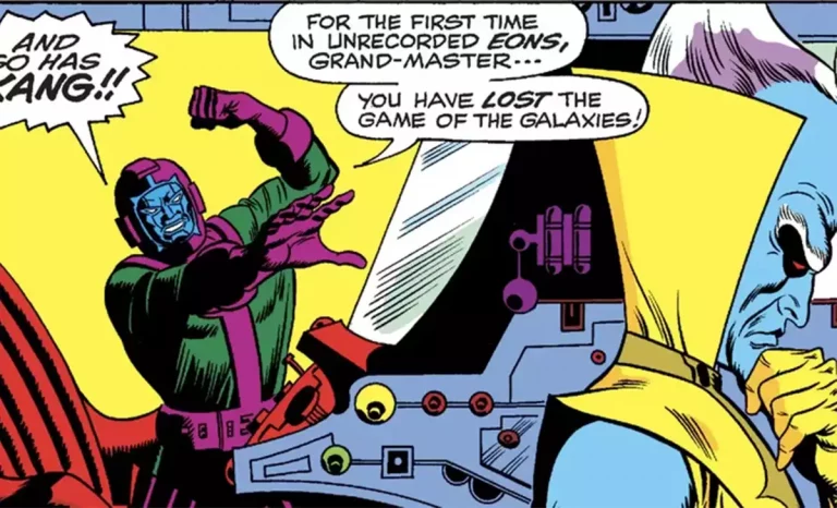 Kang y el Gran Maestro en Los Vengadores. Créditos: Panini/Marvel