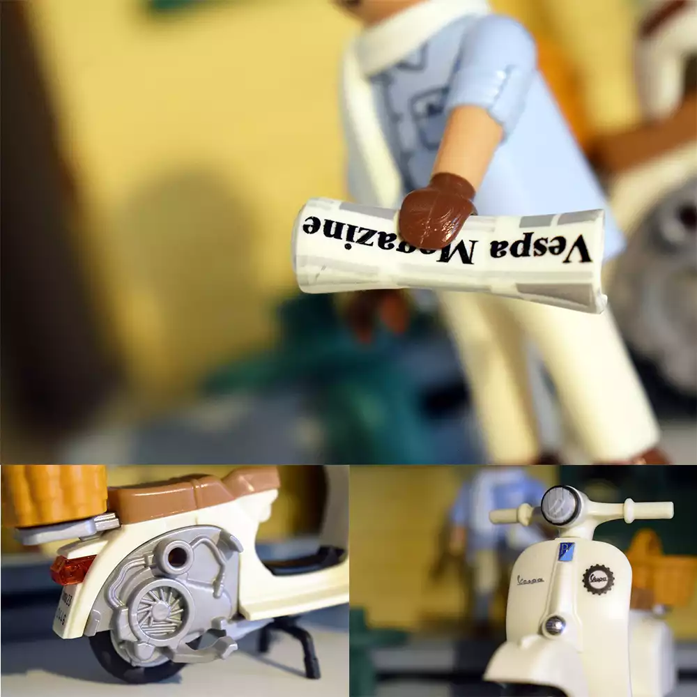 Detalles de la Vespa de Playmobil. Créditos: docpastor.com