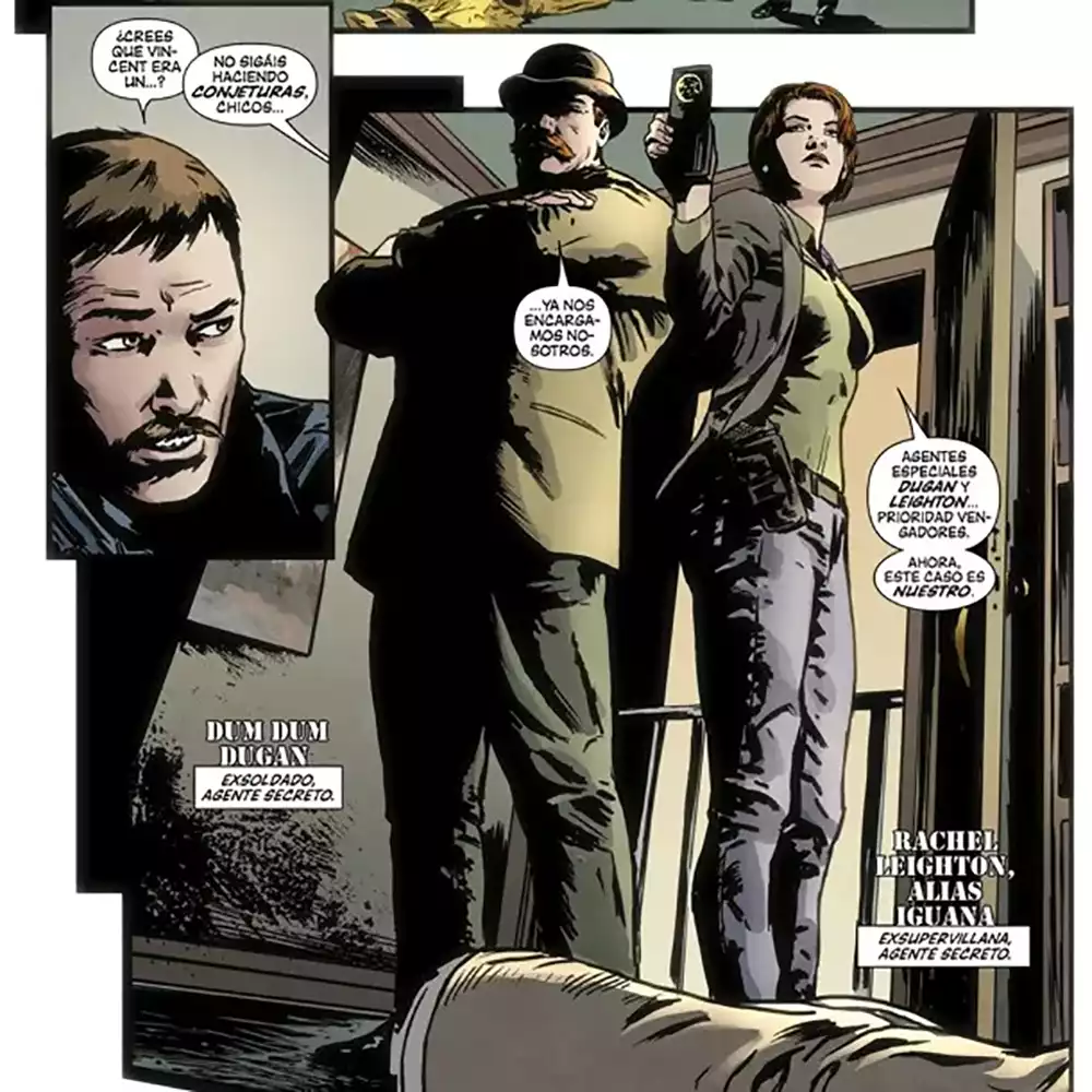 Dum Dum Dugan e Iguana en Capitán América: Nuevos órdenes mundiales. Créditos: Panini/Marvel