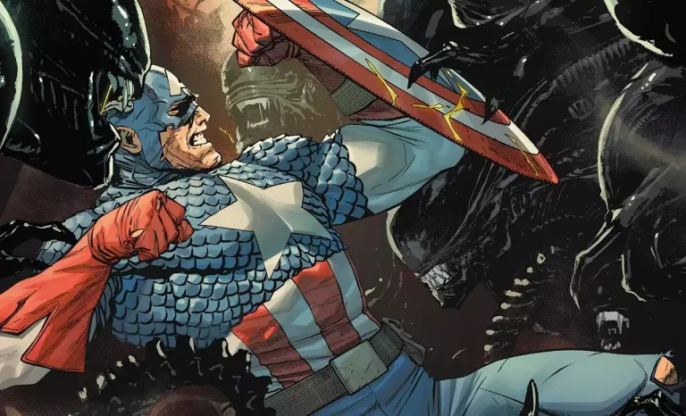 Portada de Alien vs. Capitán América. Créditos: Marvel/Panini