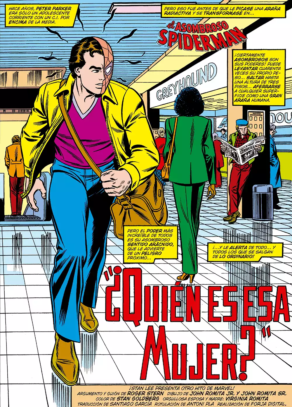 Spiderman se cruza con la Capitana Marvel en Los Vengadores: El relato de la Bruja. Créditos: Panini/Marvel