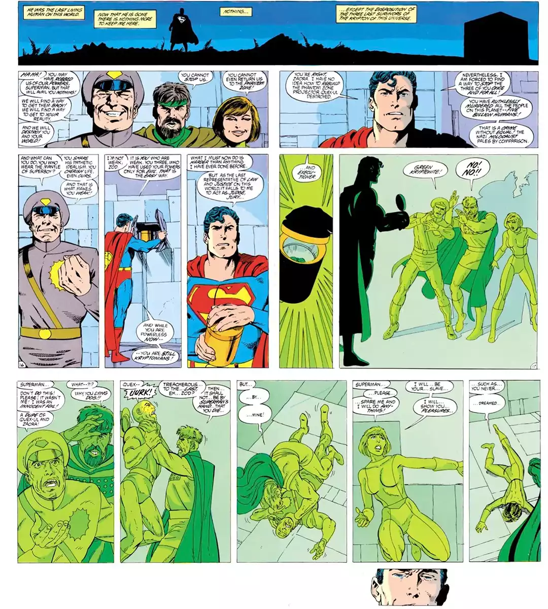 Superman ejecutando a Zod y sus aliados. Créditos: Panini/DC