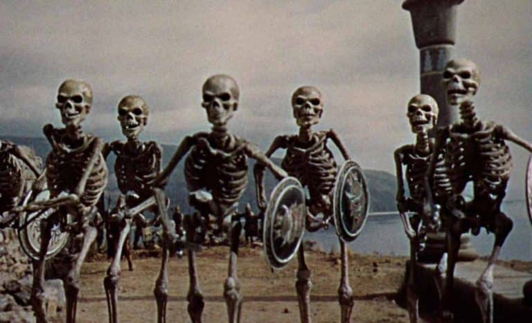 Escena de la batalla entre Jasón y los esqueletos hechos con Stop Motion en 'Jasón y los argonautas' (1963). Créditos: Columbia Pictures