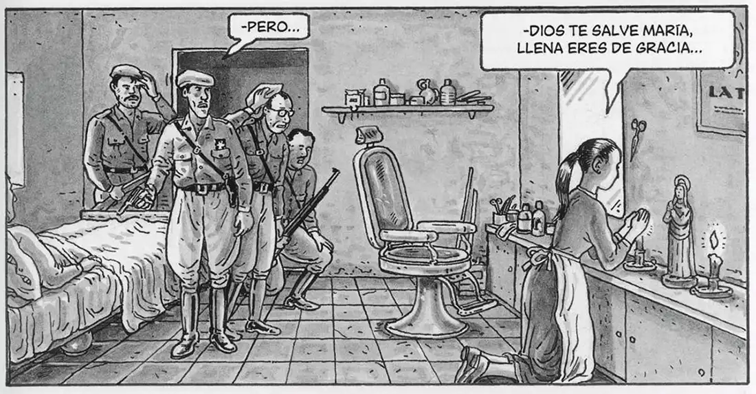 Viñeta de El ala rota. Créditos: Norma Editorial