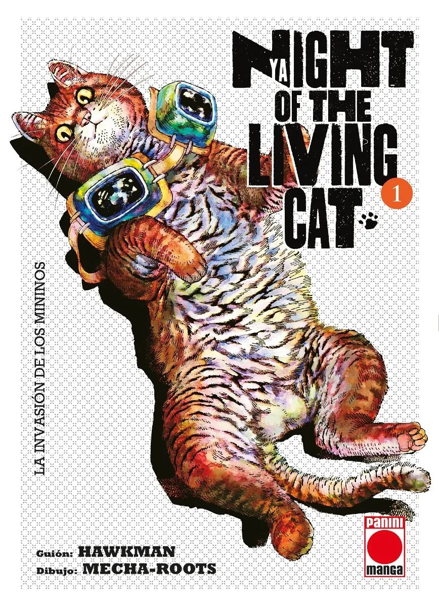 Portada del manga Nyaight of the Living Cat, de Hawkman y Mecha-Roots, editado por Panini Manga