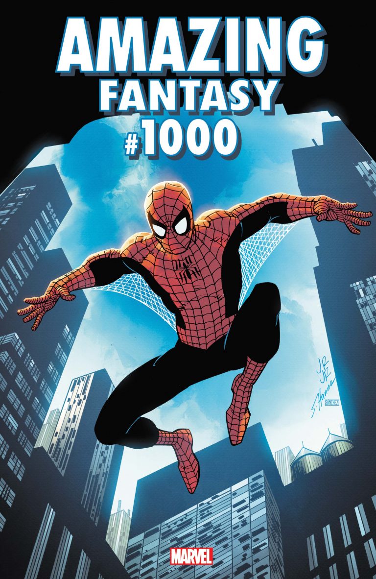 Spiderman en la portada del cómic Amazing Fantasy #1000