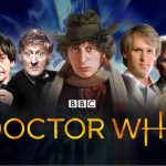 Cabecera de la serie de la BBC Doctor Who con 7 encarnaciones del Doctor, el personaje protagonista, las de la etapa clásica