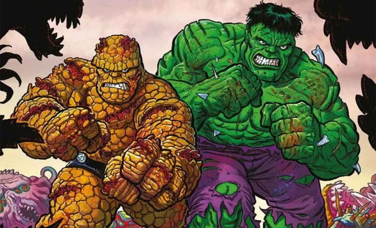 La Cosa y Hulk en La hora de las tortas de Steve Skroce