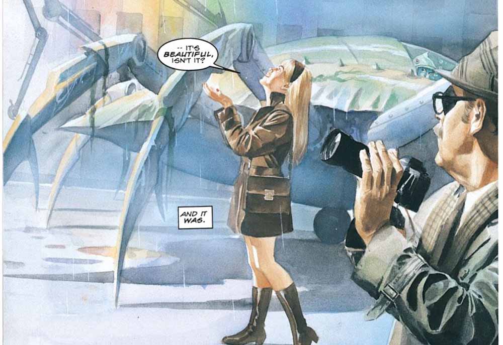 Gwen Stacy vista por Alex Ross en Marvels
