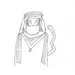 Un babuino beduino en Frost, perrito de aventuras. Ilustración de Doc Pastor