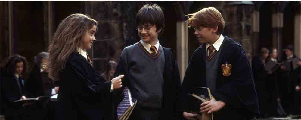 Hermione, Harry y Ron en el cine