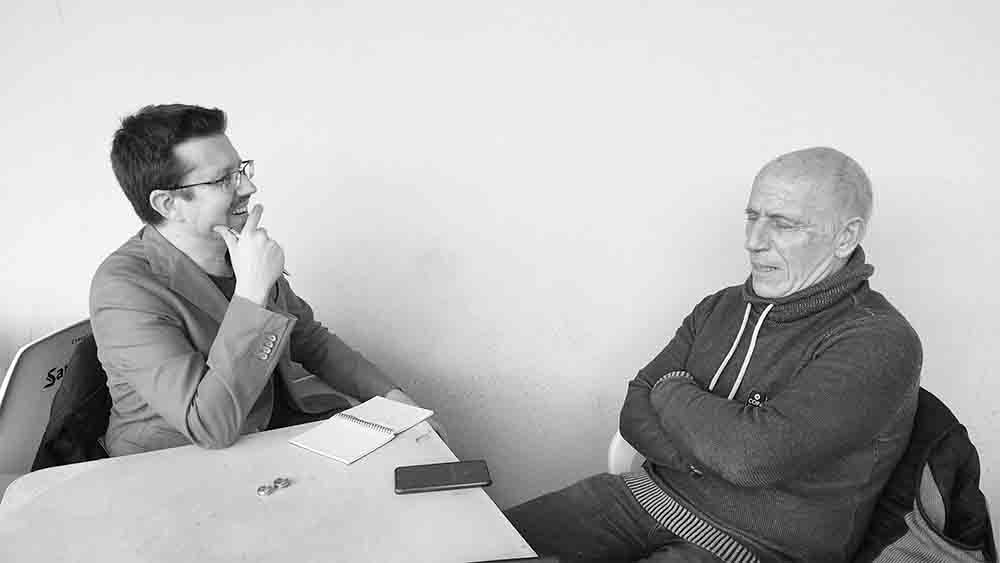Doc Pastor y Antonio Esquivias durante la entrevista. Fotografía de Marta Beren.
