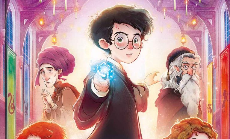 Portada nueva edición Harry Potter y la piedra filosofal, de J. K. Rowling e ilustraciones de Xavier Bonet