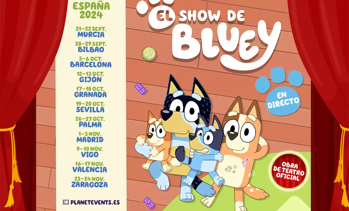Cartel de El show de Bluey. Créditos: Planet Events @ Live Nation