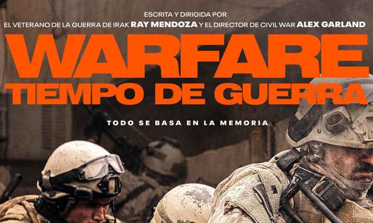 Cartel de Warfare: Tiempo de guerra. Créditos: A24.