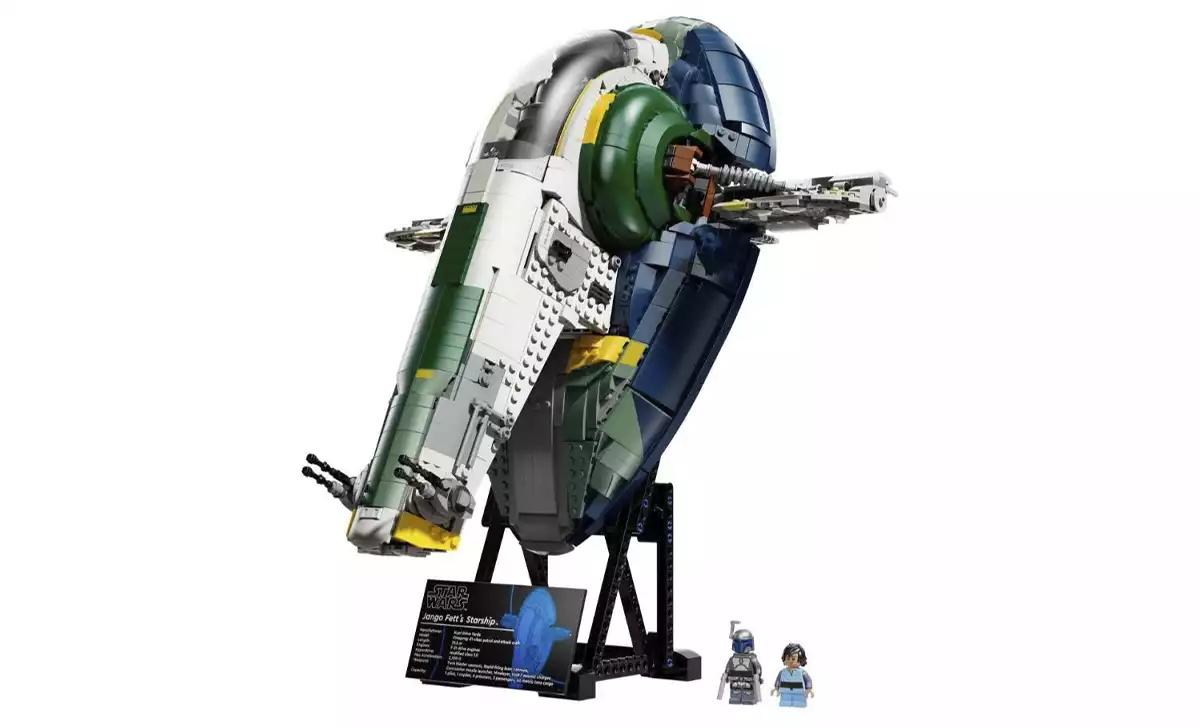 Jango y su hijo con su nave. Créditos: LEGO