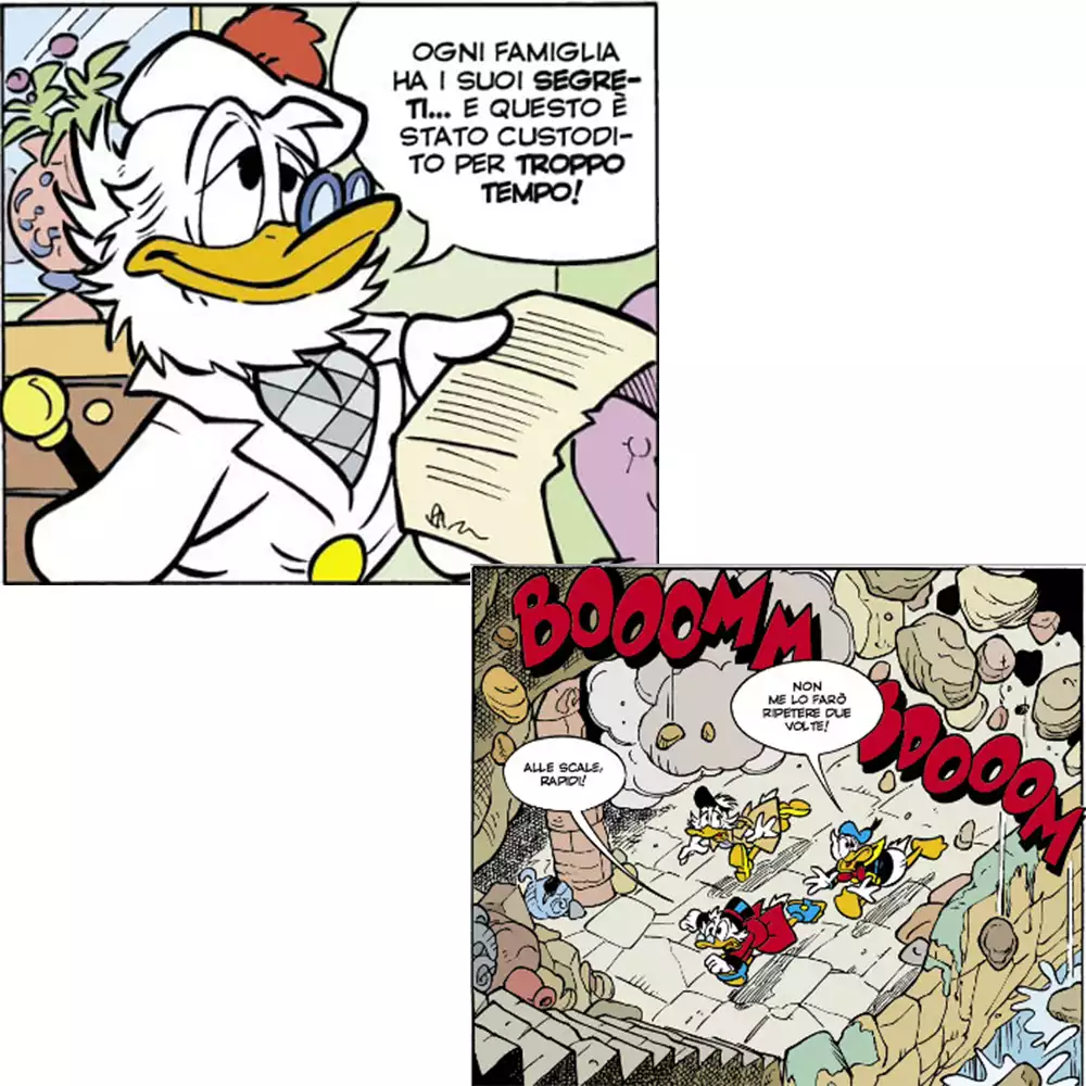 Viñetas de Tío Gilito y el secreto de Gilberto Oro. Créditos: Panini