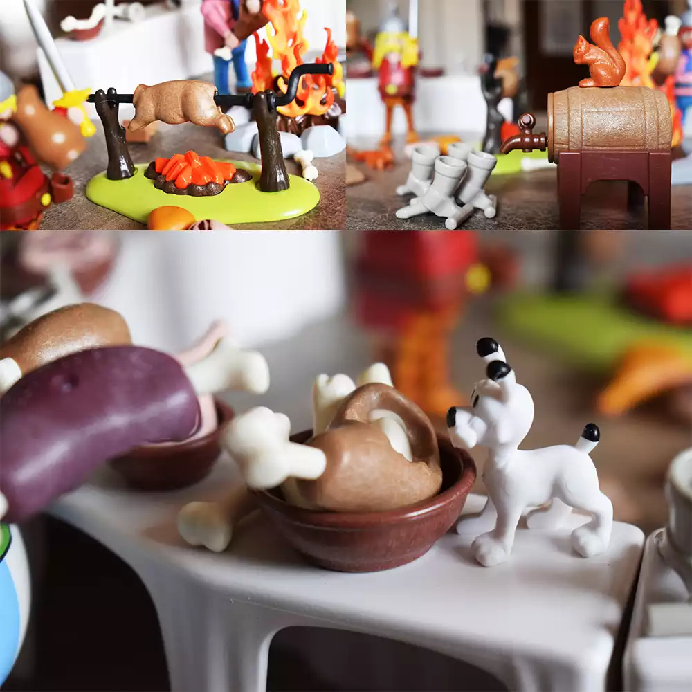 Idéfix disfrutando del banquete de Astérix y sus amigos. Créditos: docpastor.com - Amamos la Cultura Pop