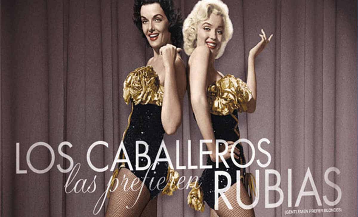 Cartel de Los caballeros las prefieren rubias. Créditos: Divisa Home Video.