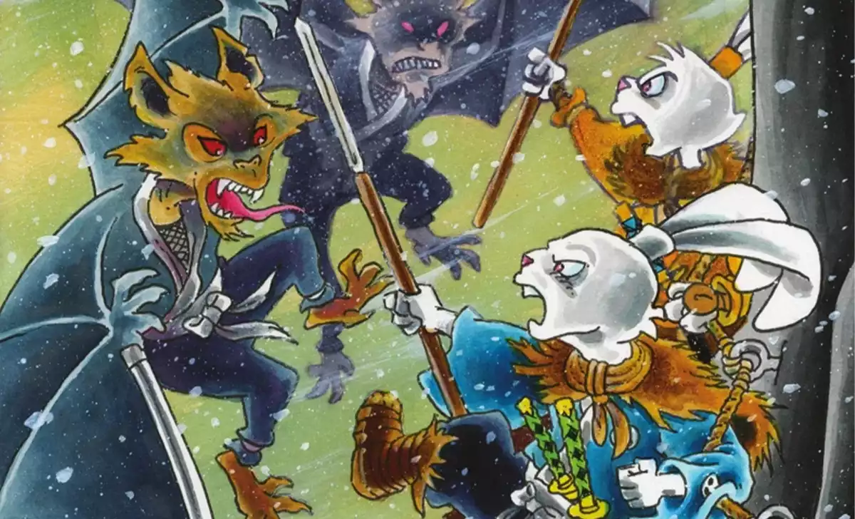 Fragmento de la portada de Usagi Yojimbo: El dragón verde. Créditos: Planeta Cómic.