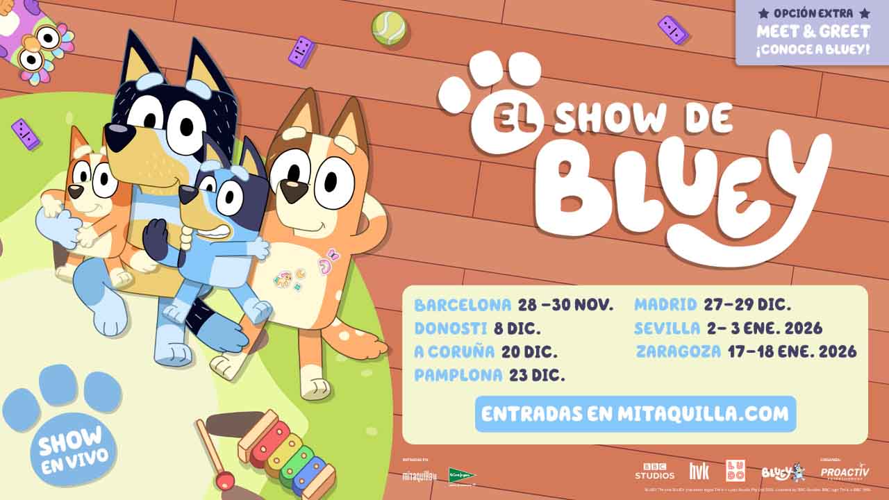 Cartel oficial de la gira de 'El show de Bluey" en España. Créditos: Proactiv Entertainment