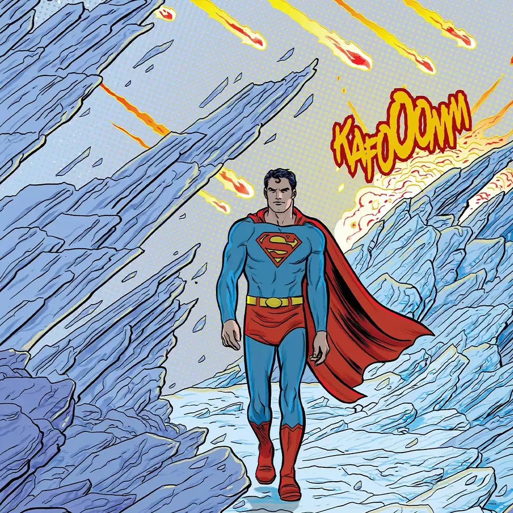 Viñeta de Superman: La era espacial. Créditos: Panini/DC