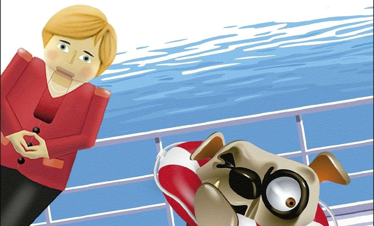 Fragmento de portada de Miss Merkel: Asesinato en alta mar. Créditos: Seix Barral.