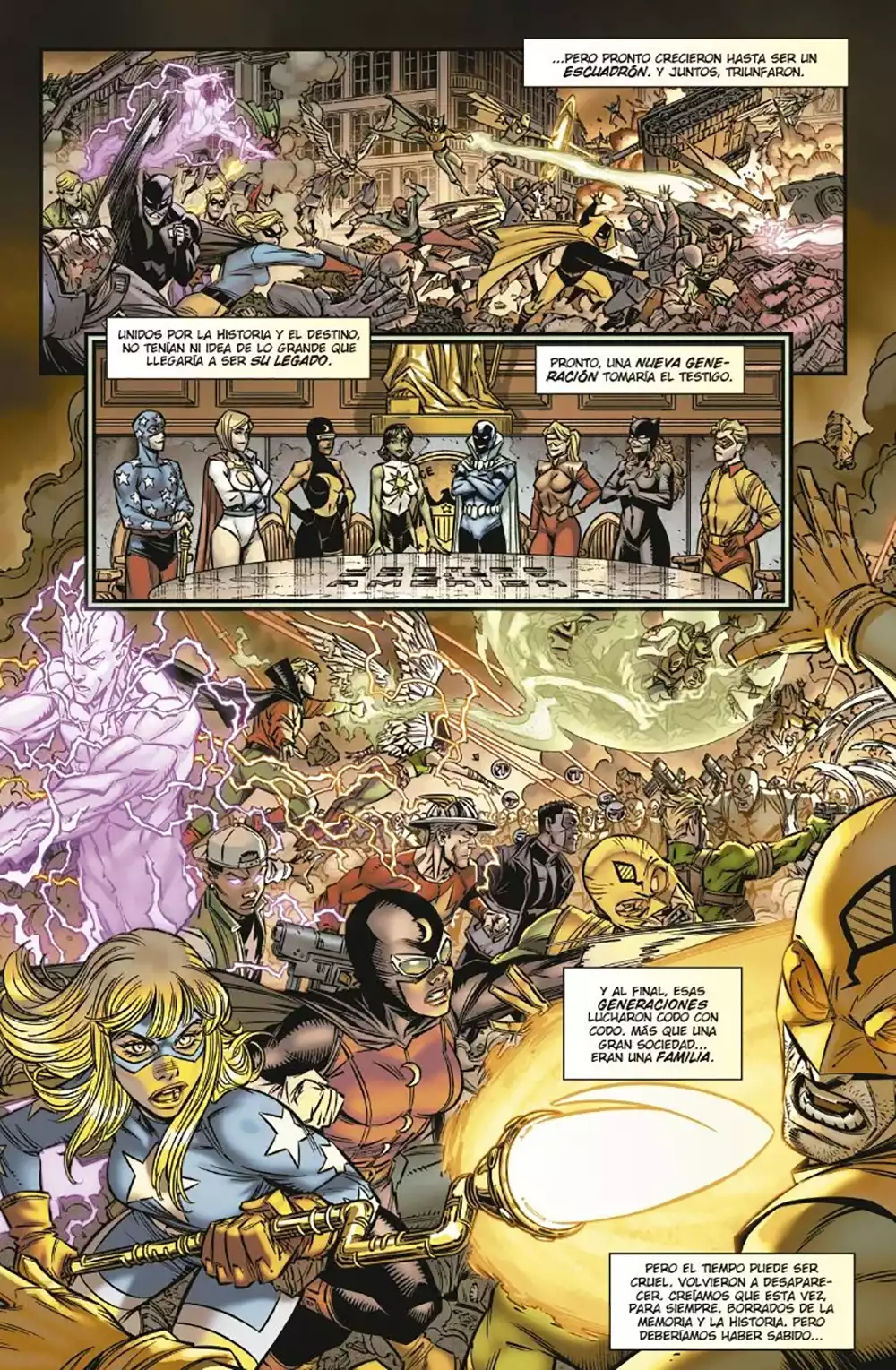 Página interior de JSA All In. Créditos: DC/Panini