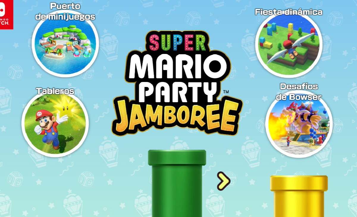 Cabecera del videojuego Super Mario Party Jamboree de Nintendo Switch 2. Créditos: Nintendo.