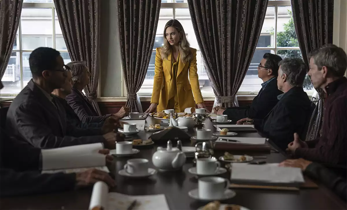 Lily James en Match: La reina de las Apps de citas. Créditos: Disney +