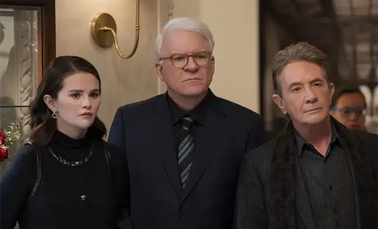 Selena Gomez, Steve Martin y Martin Short en la 5 temporada de Solo asesinatos en el edificio. Créditos: Disney +
