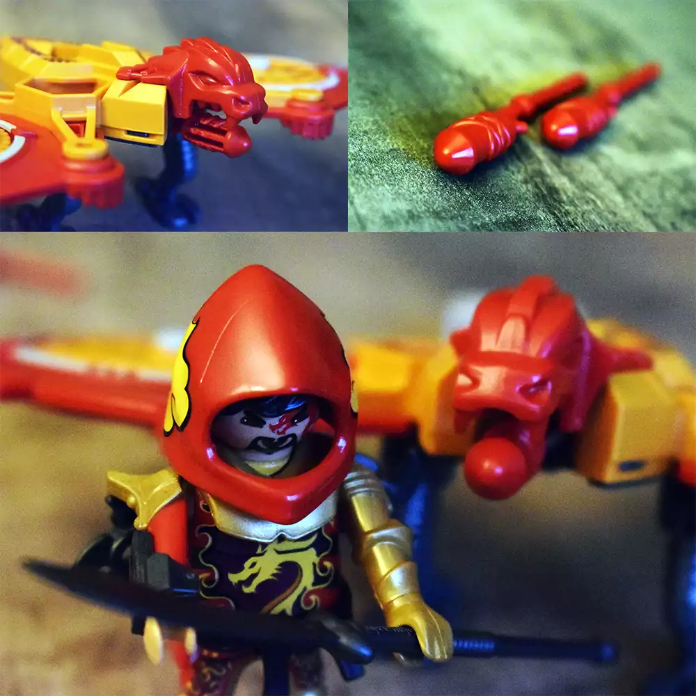 El malvado Red Dragon de Heroes de Playmobil. MegaRaptor y Firestormer de Heroes de Playmobil. Créditos: docpastor.com - Amamos la Cultura Pop