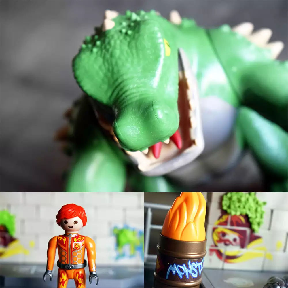 MegaRaptor y Firestormer de Heroes de Playmobil. Créditos: docpastor.com - Amamos la Cultura Pop