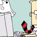 El personaje Dilbert en su entorno natural. Créditos: Scott Adams